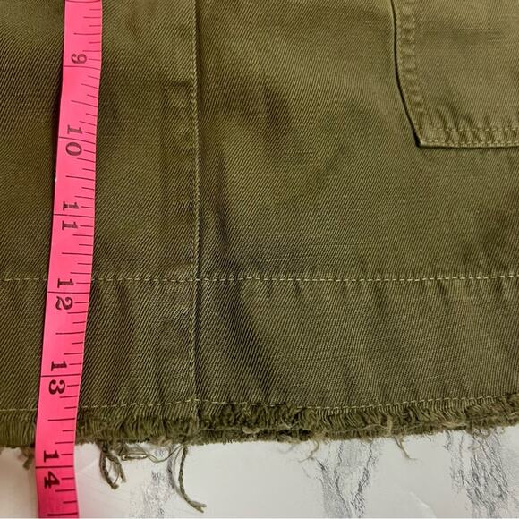 Nili Lotan Side Stripe Army Green Mini Skirt Sz 4 - Picture 5 of 9